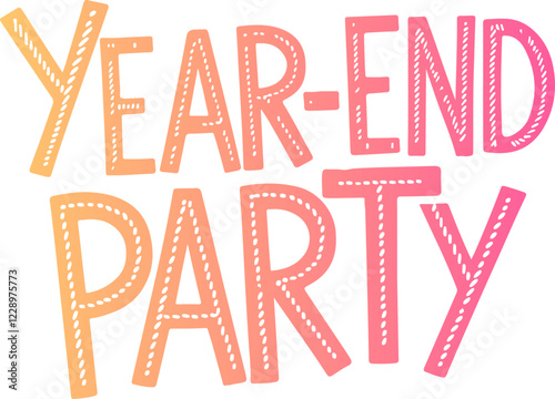 Year-End Party Celebration Sticker.