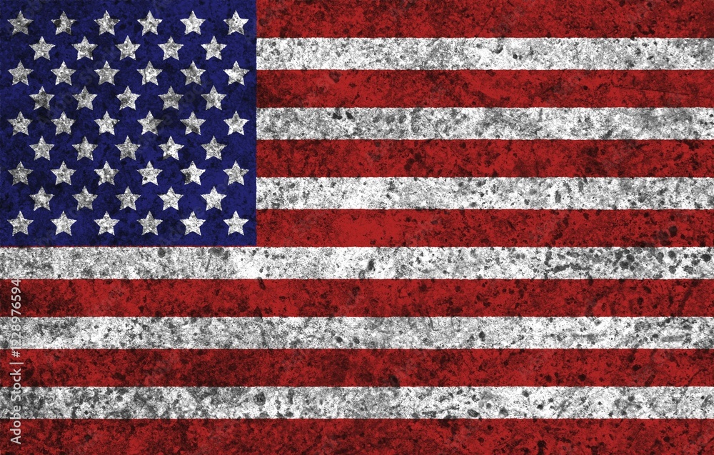 Naklejka premium United states flag textured on background