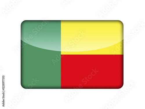 Free Download The Benin flag in the form of a glossy icon - GFXLoad