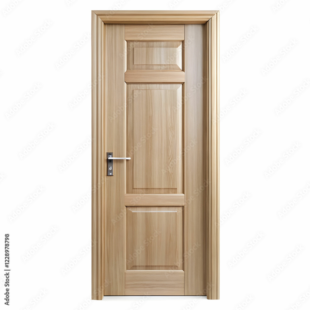 Classic Design: Panel Door Isolated on a White Background Classic Design: Panel Door Isolated on a White Background