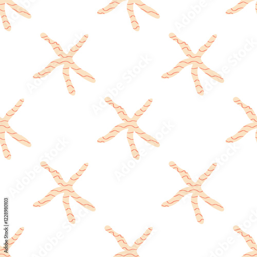 Starfish seamless pattern. Trendy pattern of starfish for wrapping paper, wallpaper, stickers, notebook cover.