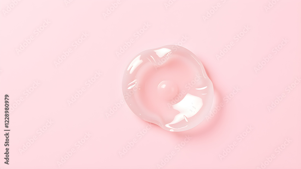 Cosmetic gel on pink background, top view. Space for text. Generative AI Cosmetic gel on pink background, top view. Space for text. Generative AI