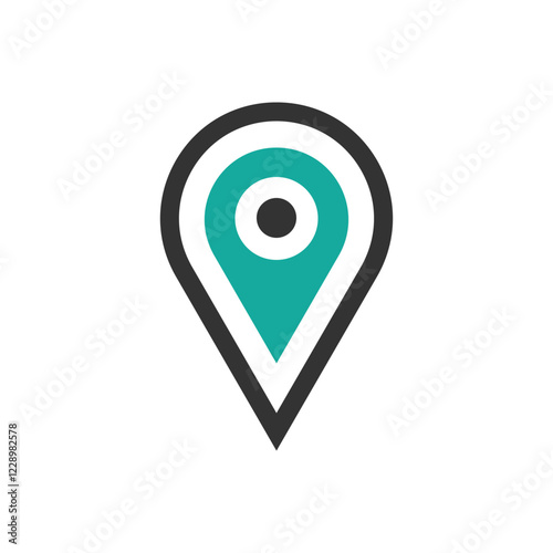 Location marker icon, Map pointer symbol, GPS pin icon