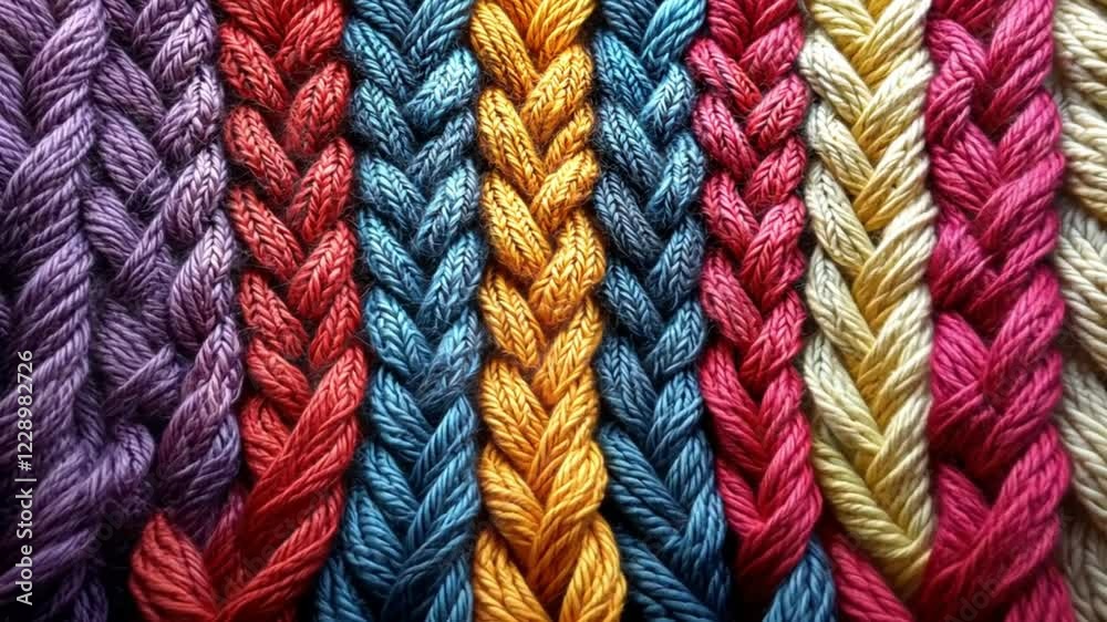 Vibrant Knitted Textile: A Tapestry of Colors and Textures