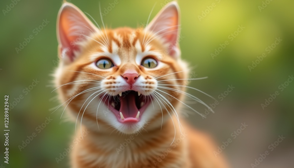 Cute smiling kitten with a charming expression, Ginger fur adds to the cat's appeal. Cute smiling kitten with a charming expression, Ginger fur adds to the cat's appeal.