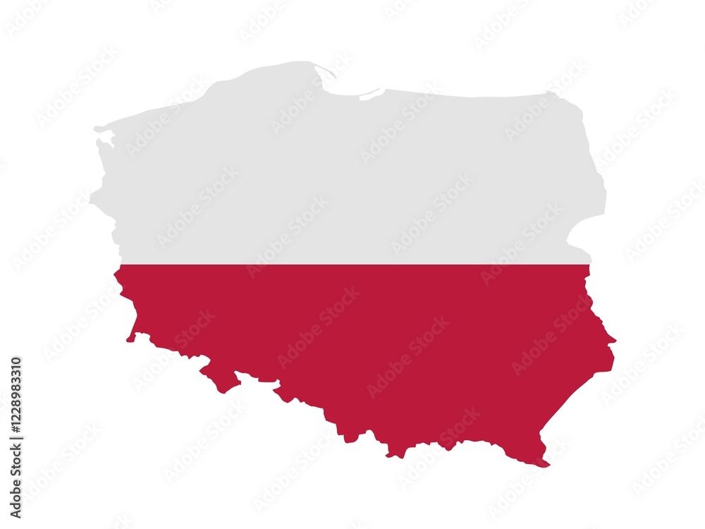Flag in form form of the geographical country, Poland, Eastern Europe, Europe Flag in form form of the geographical country, Poland, Eastern Europe, Europe