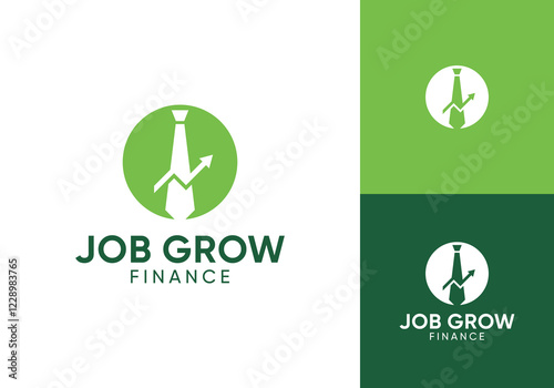 simple grow finance job logo symbol vector design