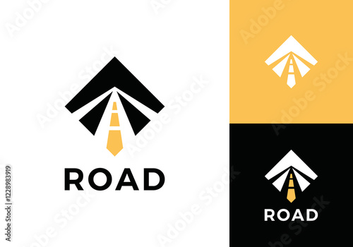 abstract road asphalt transportation and travel logo vector graphic design