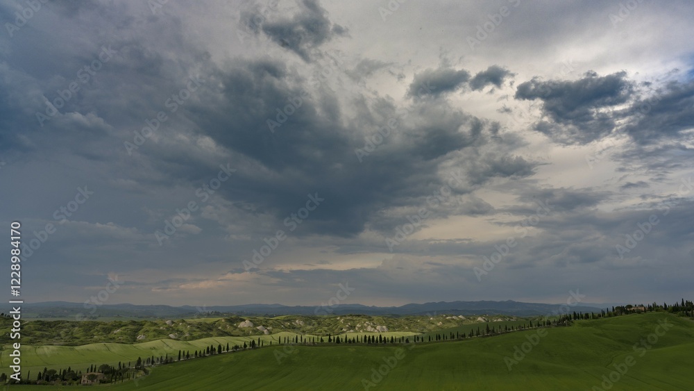 Cloudy atmosphere in Tuscany, Tuscany, Province of Siena, Tuscany, Italy, Europe Cloudy atmosphere in Tuscany, Tuscany, Province of Siena, Tuscany, Italy, Europe