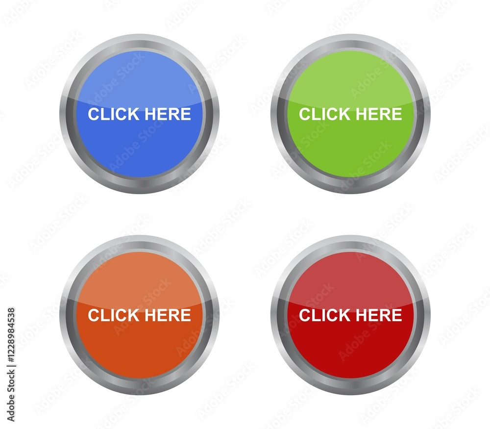 Click here icon illustrated in vector on white background Click here icon illustrated in vector on white background