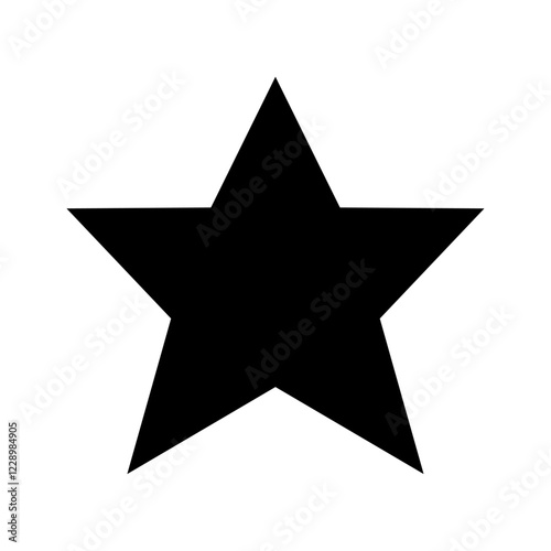 Star icon. Black star symbol. Rank sign silhouette