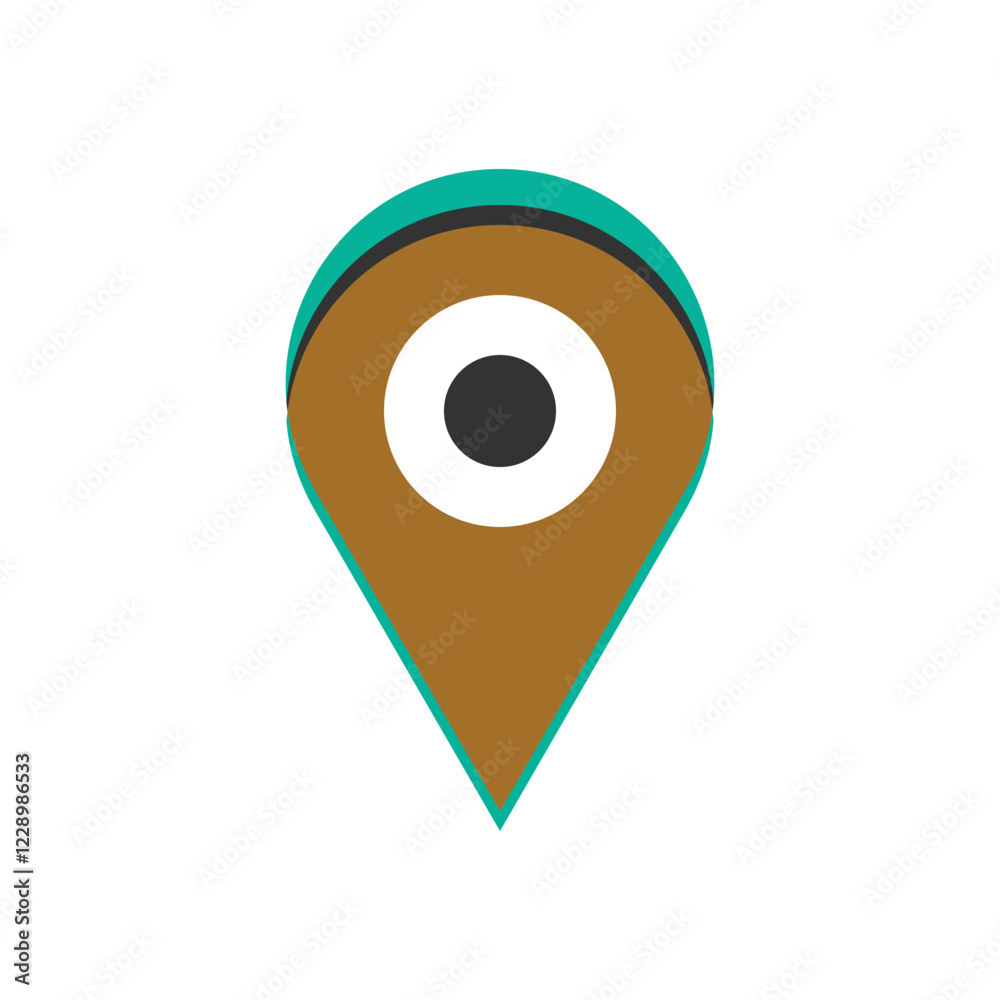 Map pointer with pin icon, Location marker pointer symbol, GPS icon vector illustration