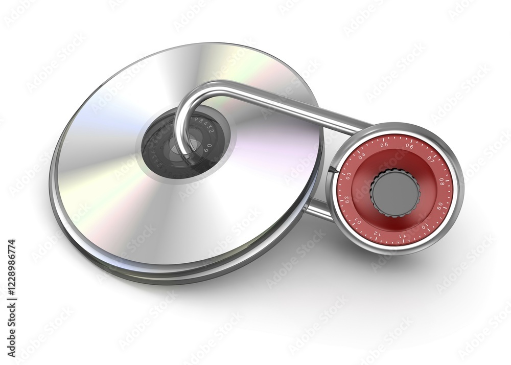 Locked Cd, This is a computer generated and 3d rendered picture Locked Cd, This is a computer generated and 3d rendered picture