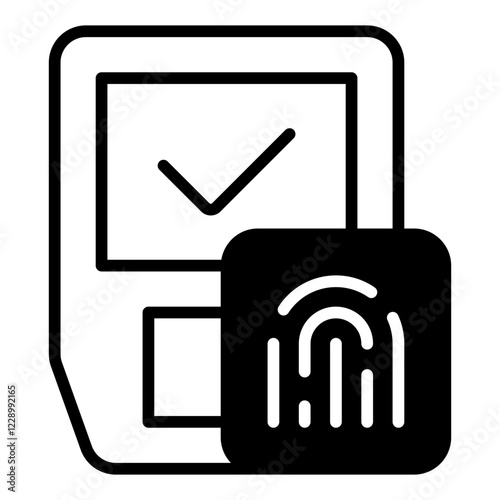 Fingerprint Identification line glyph icon