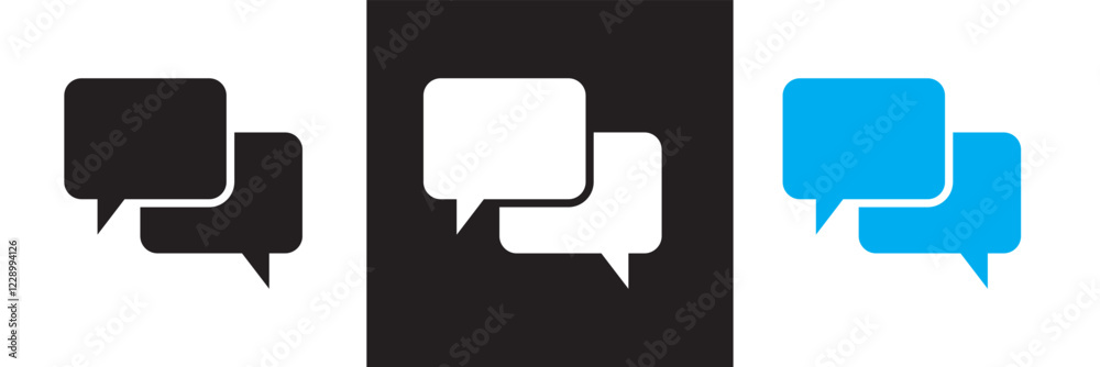 Speech bubble icon set. Editable stroke. isolated on white and black background. vector illustration. EPS 10 Speech bubble icon set. Editable stroke. isolated on white and black background. vector illustration. EPS 10