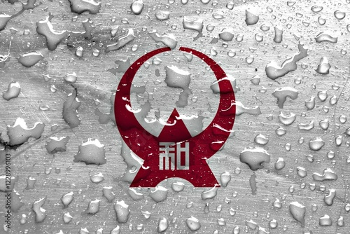 Obraz na plátně Flag of Yamato with rain drops