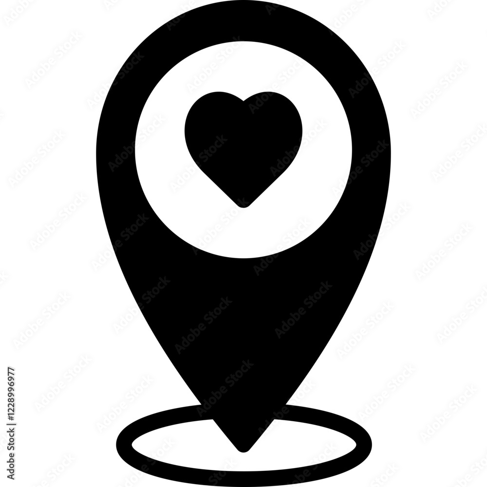 Fototapeta premium pin icon illustration design with solid