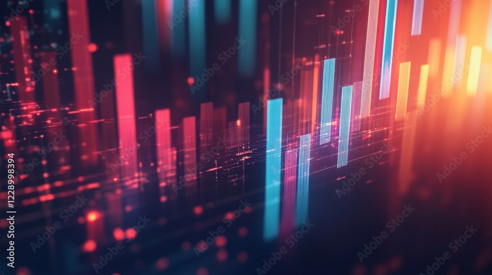 Captivating Digital Visualization in Neon Colors Illustrating Data Trends and Analysis Captivating Digital Visualization in Neon Colors Illustrating Data Trends and Analysis