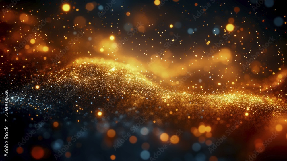 Fototapeta premium Vibrant orange and blue particles creating a glowing abstract texture, AI generated