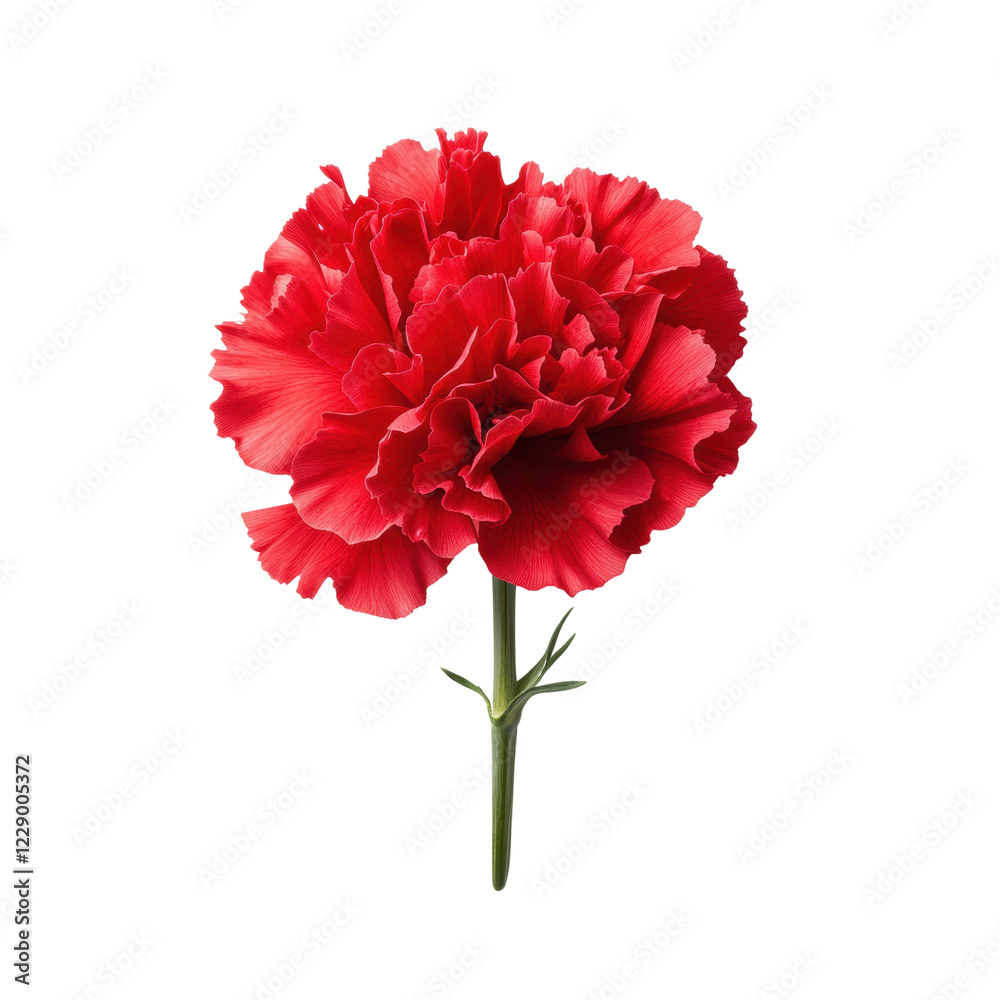 Vibrant red carnation flower on a Transparent Background Vibrant red carnation flower on a Transparent Background