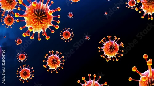 Microscopic Virus Animation 3D Render Footage photo