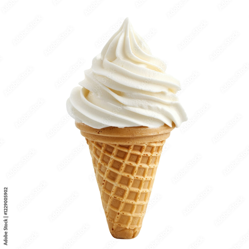 Classic soft serve ice cream cone on a Transparent Background Classic soft serve ice cream cone on a Transparent Background