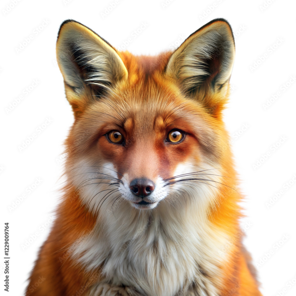 Fototapeta premium Red Fox Isolated on Transparent Background.