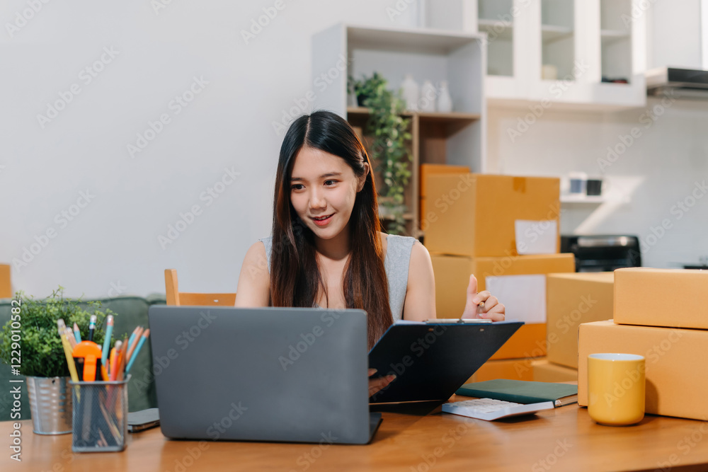 online shopping concept, woman shopping online is a form of electronic commerce from a seller over internet. online shopping concept, woman shopping online is a form of electronic commerce from a seller over internet.