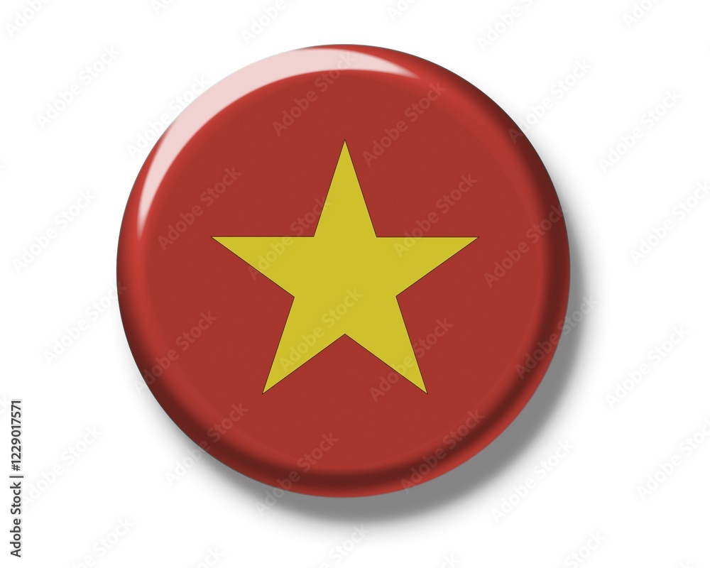 Button badge, flag, Vietnam, Asia Button badge, flag, Vietnam, Asia