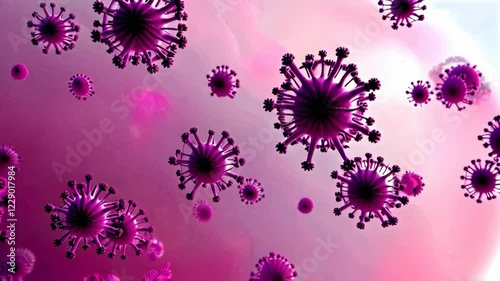 Microscopic Virus Particles 3D Animation photo