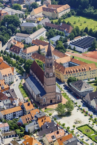 Wallpaper Mural Aerial view, Church of Saint Jodok in the historic town centre, Landshut, Lower Bavaria, Bavaria, Germany, Europe Torontodigital.ca