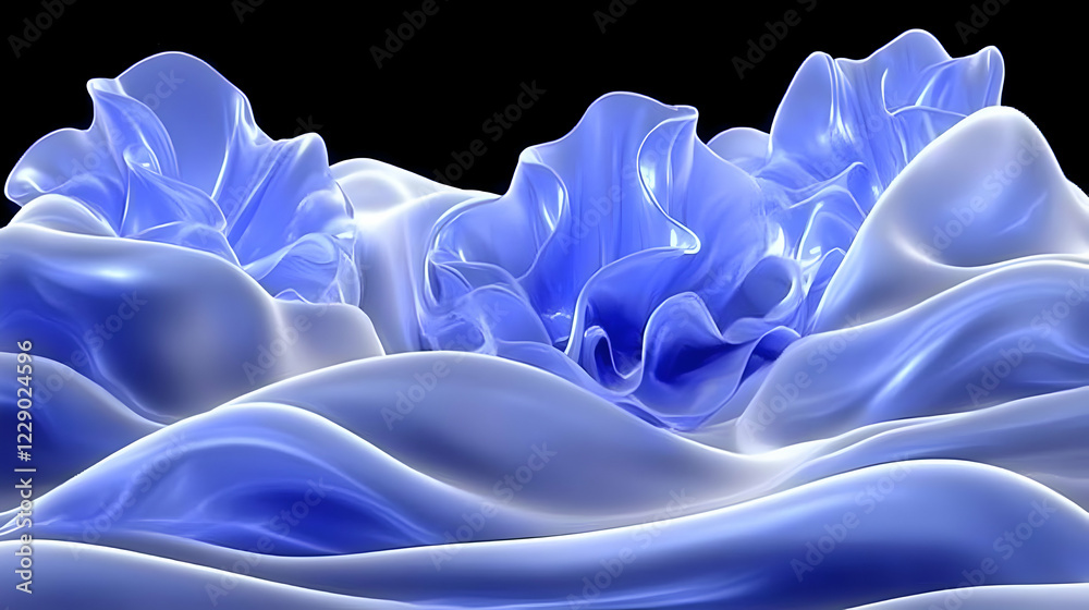 Obraz premium Blue silk waves, abstract background, fabric texture