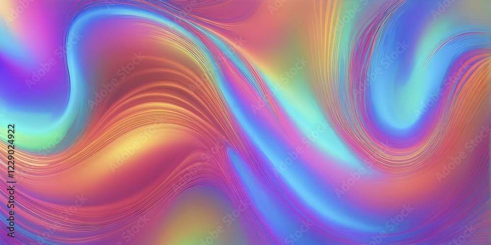 Abstract holographic background with swirling iridescent vibrant colors, AI generated Abstract holographic background with swirling iridescent vibrant colors, AI generated