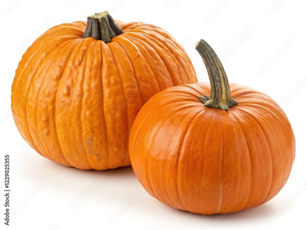 Obraz premium Isolated Pumpkins, Autumnal Design, Bright Fall Decor