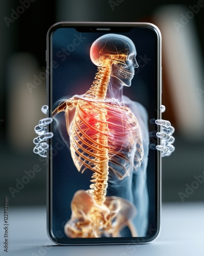 Innovative Anatomy App Showcasing Human Skeleton in 15 Words photo