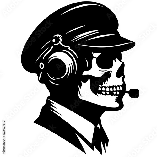 Pilot skull silhouette