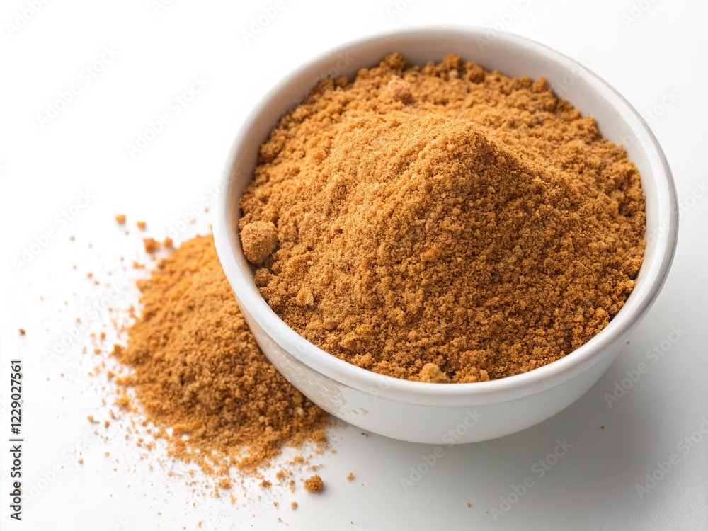 Natural Coconut Sugar in Bowl - Top View, High Resolution