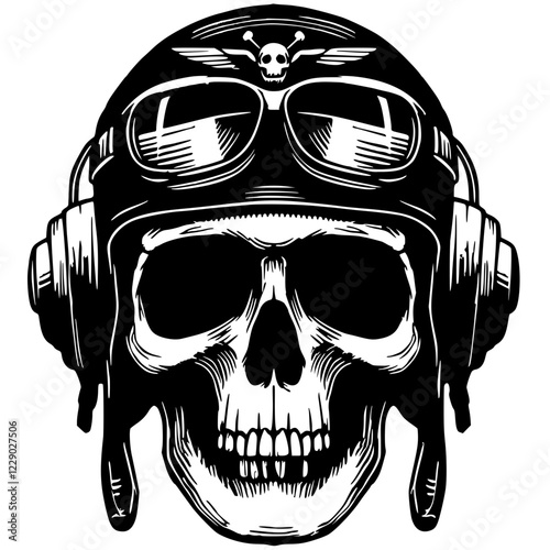 Pilot skull silhouette