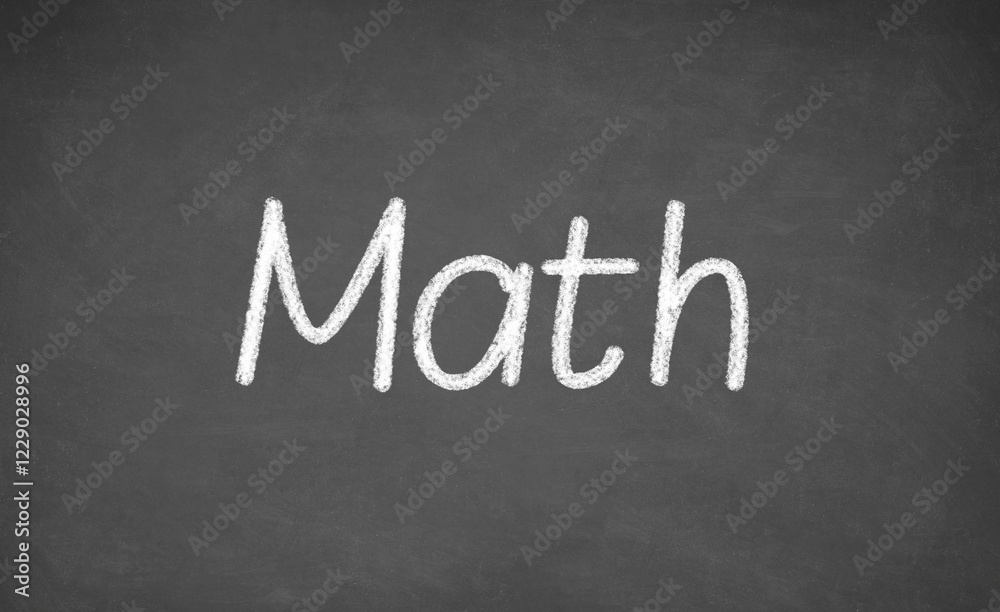 Math lesson on blackboard or chalkboard. written in white chalk Math lesson on blackboard or chalkboard. written in white chalk
