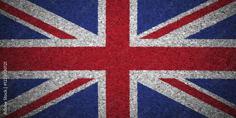 Fototapeta premium The British flag painted on a cork board