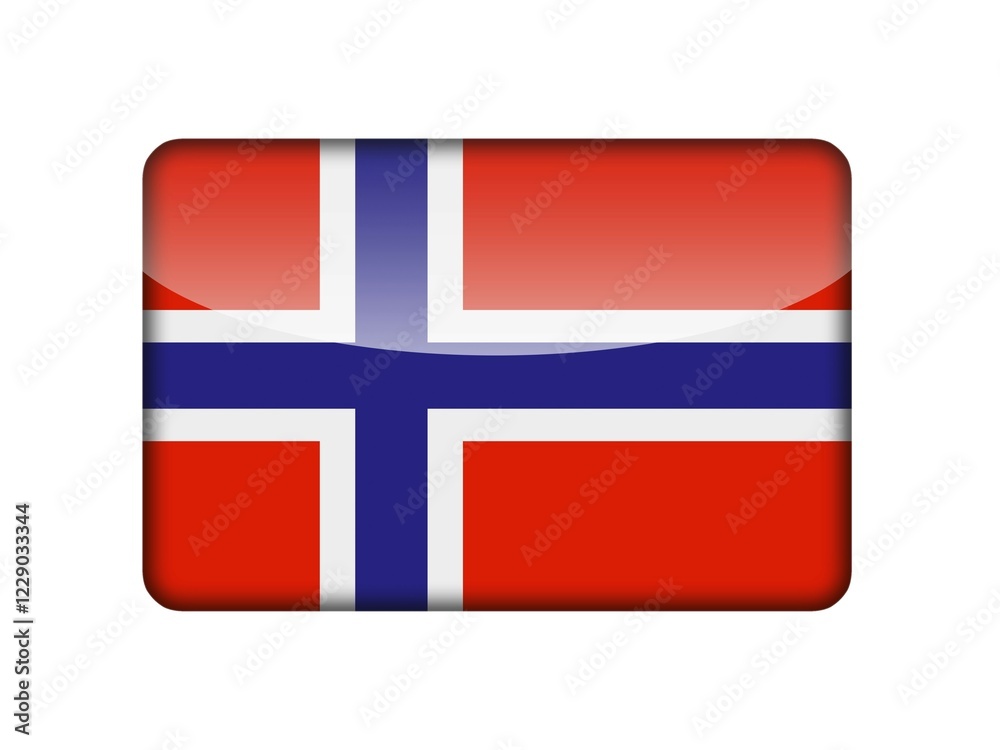 The Norwegian flag in the form of a glossy icon The Norwegian flag in the form of a glossy icon