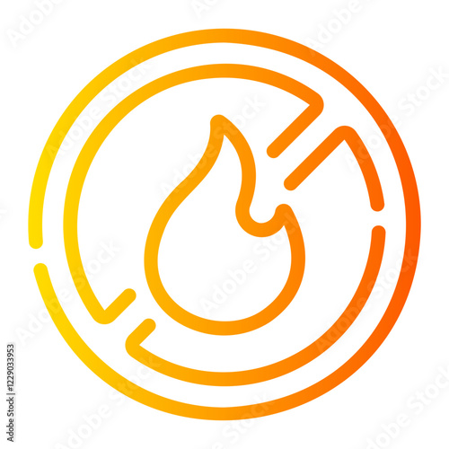 no fire Line Gradient Icon
