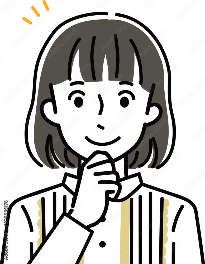 笑顔の若い女性