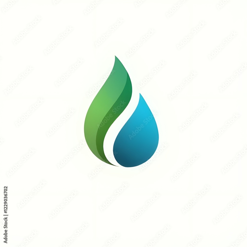 Abstract Eco Friendly Leaf and Water Drop Symbol Design Abstract Eco Friendly Leaf and Water Drop Symbol Design
