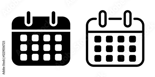 Calendar icon symbol silhouette simple design
