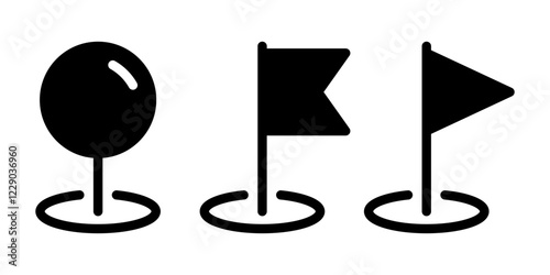 Pushpin icon symbol set simple design
