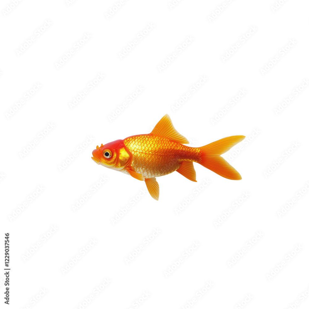 Goldfish, full-body photograph, white background alpha, transparent background png Goldfish, full-body photograph, white background alpha, transparent background png