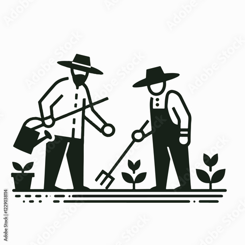 vector illustration of a farmer or gardener
