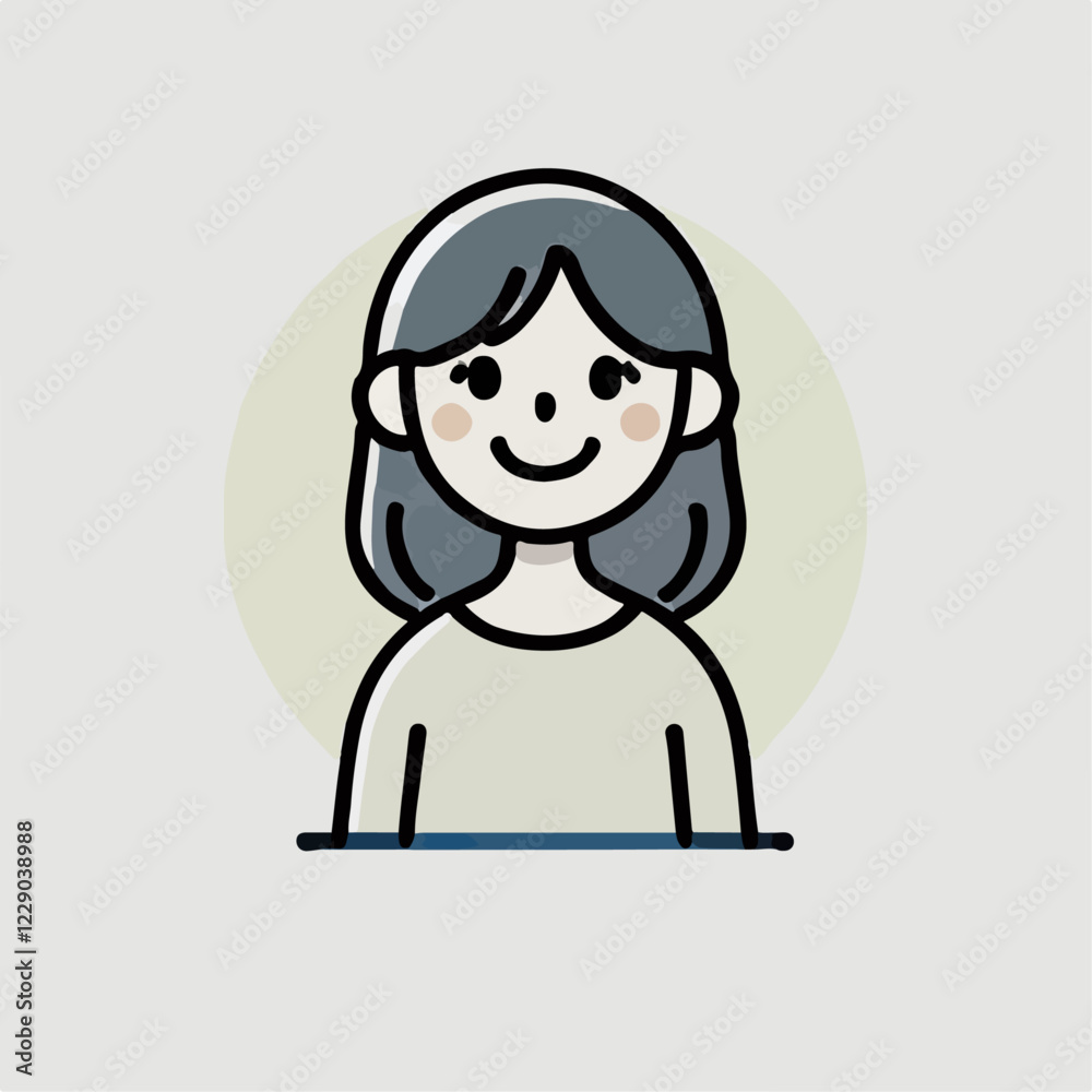 vector illustration of a person with a smiling face vector illustration of a person with a smiling face