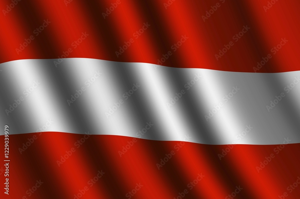 The Austrian flag flying in the wind The Austrian flag flying in the wind